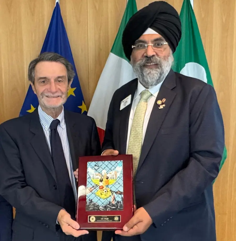 Fontana incontra il presidente dei Lions Clubs International a Palazzo Lombardia