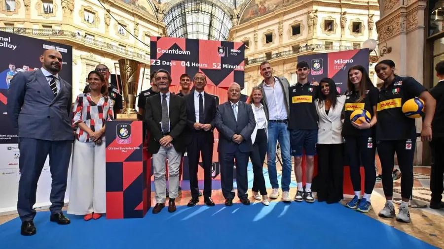 EuroVolley 2026, acceso a Milano il Countdown Clock: scatta il conto alla rovescia